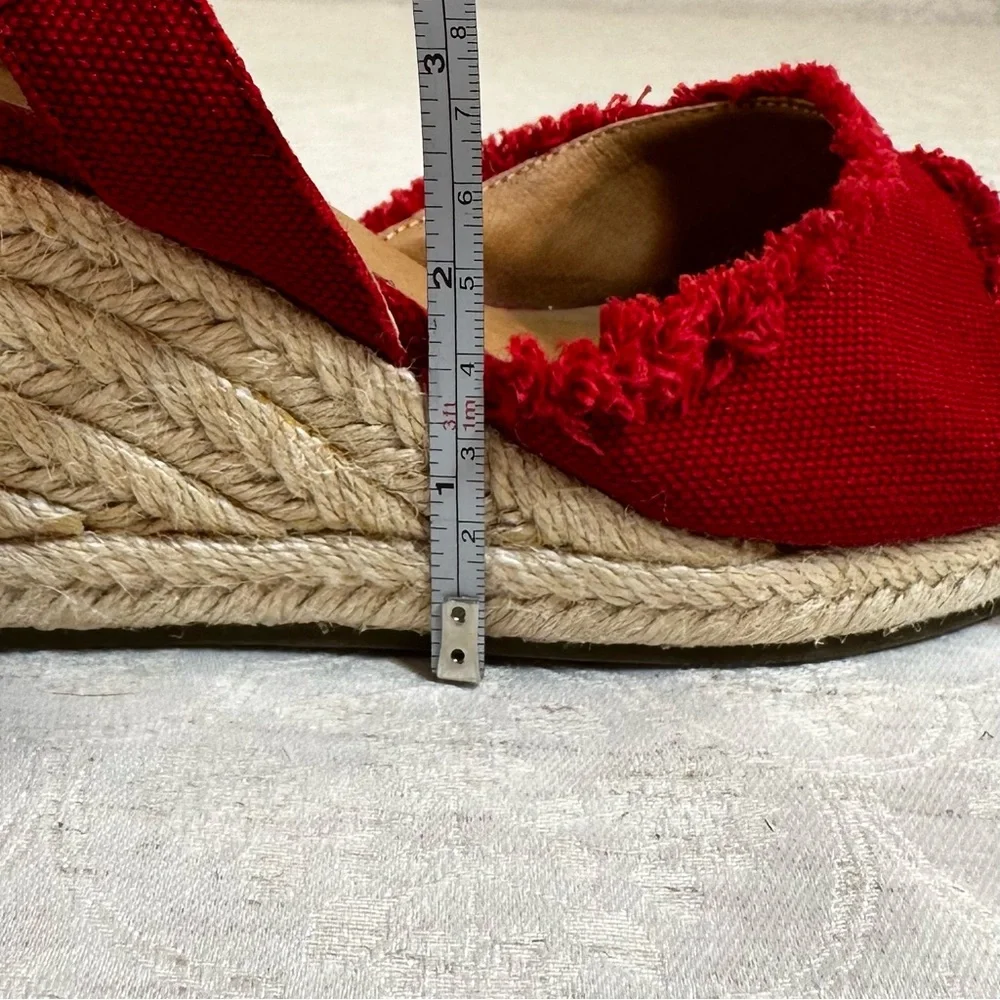 Lucky Brand Red Wedge Sandals Size 6.5 - Picture 9 of 10